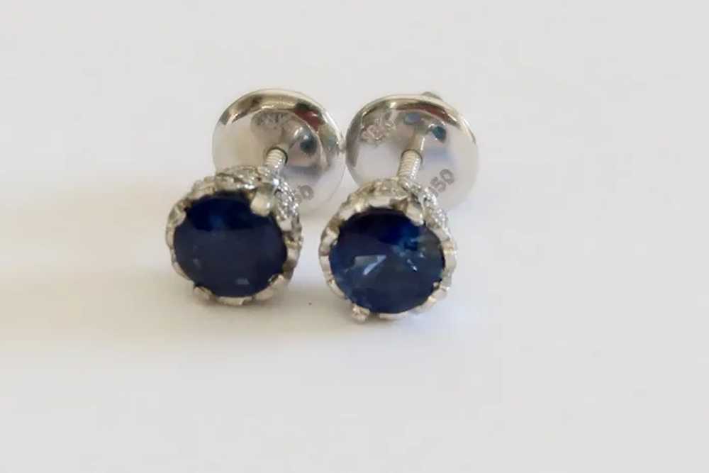 Antique 2.00tcw Sapphires  .28tcw Diamond Platinu… - image 4