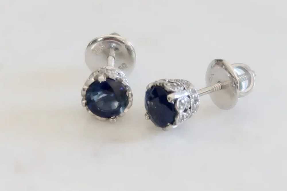 Antique 2.00tcw Sapphires  .28tcw Diamond Platinu… - image 7