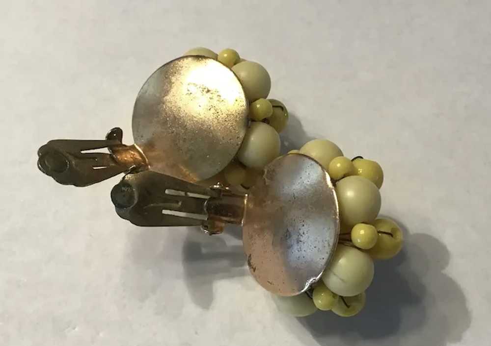 Yellow Bead Cluster Clip Earrings Hong Kong - image 5