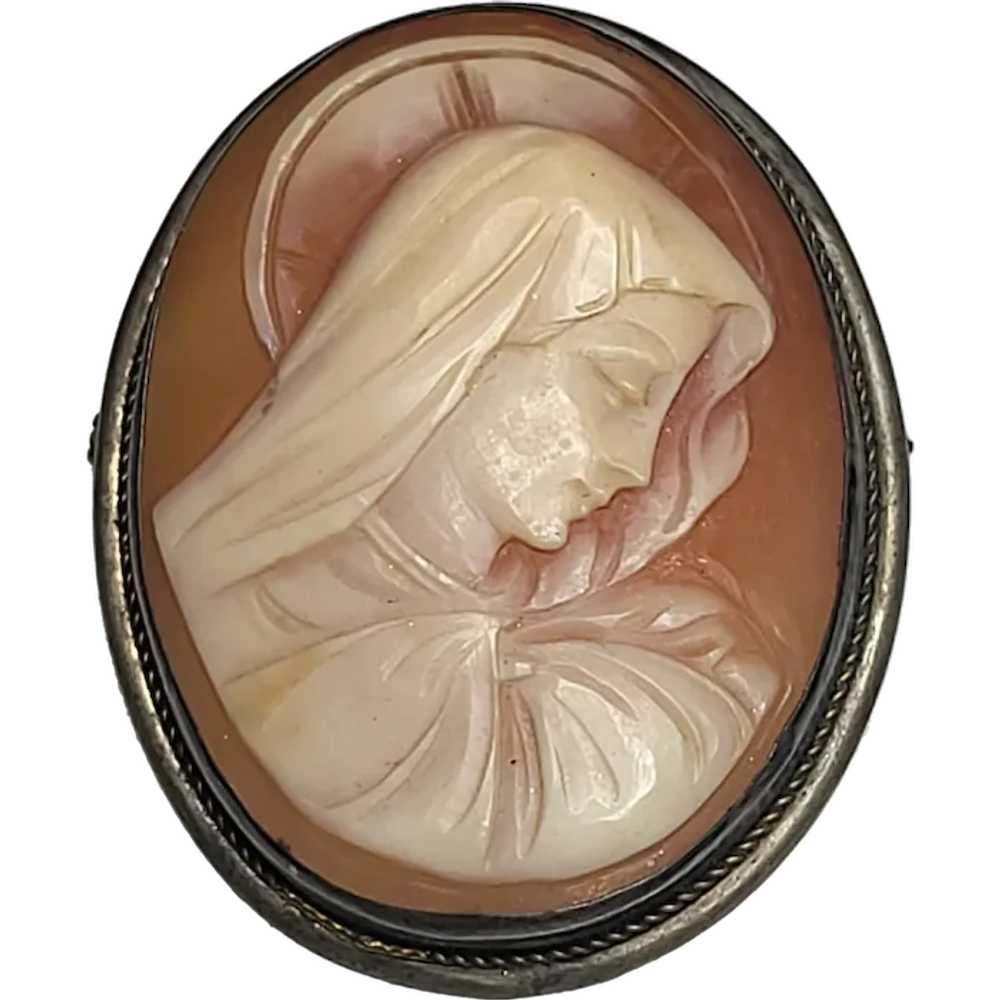 Madonna  Virgin Mary Vintage Silver Hand-Carved S… - image 1
