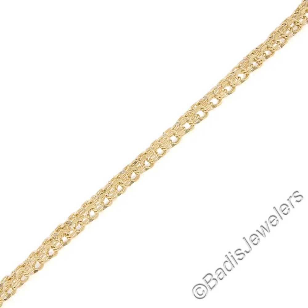 Vintage 14K Yellow Gold 3 Row Interlocking 15.3mm… - image 7