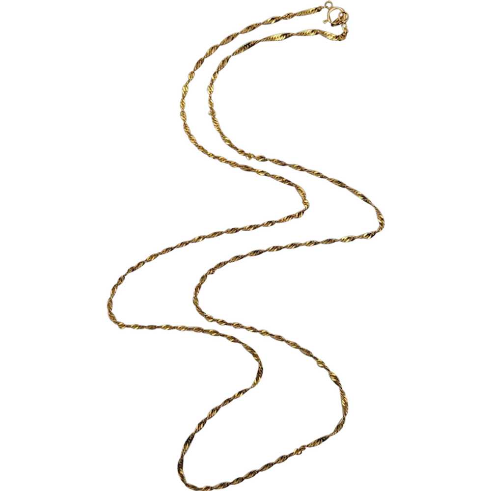 14K  24 inch Singapore Chain Necklace - image 1