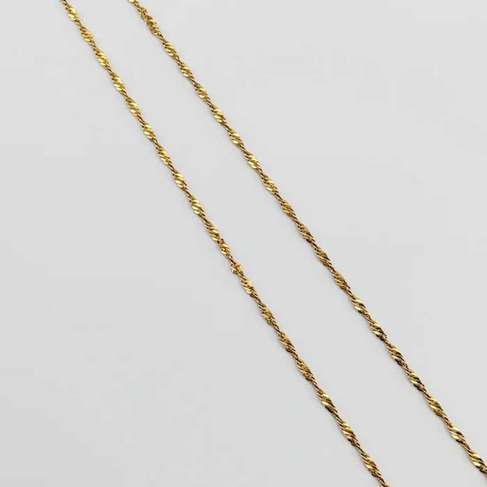 14K  24 inch Singapore Chain Necklace - image 2