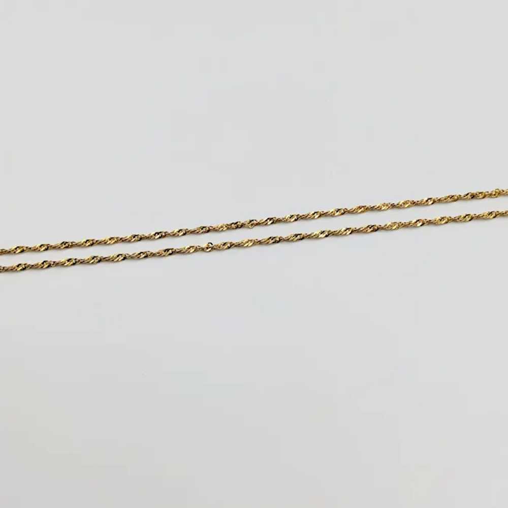 14K  24 inch Singapore Chain Necklace - image 4
