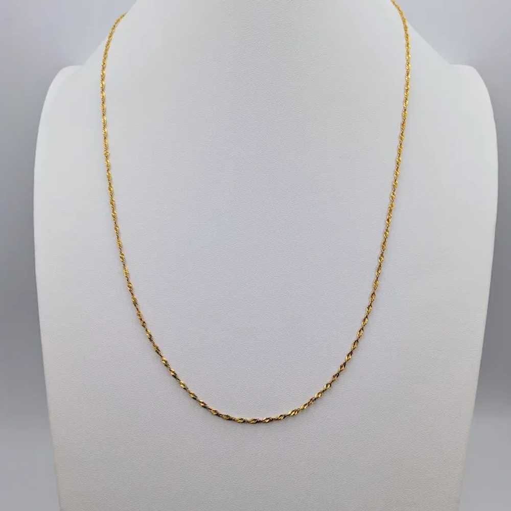 14K  24 inch Singapore Chain Necklace - image 6