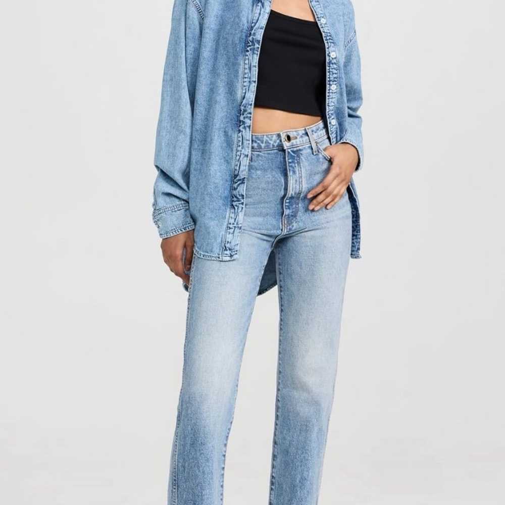 Good American oversized Denim jean shirt top jack… - image 4