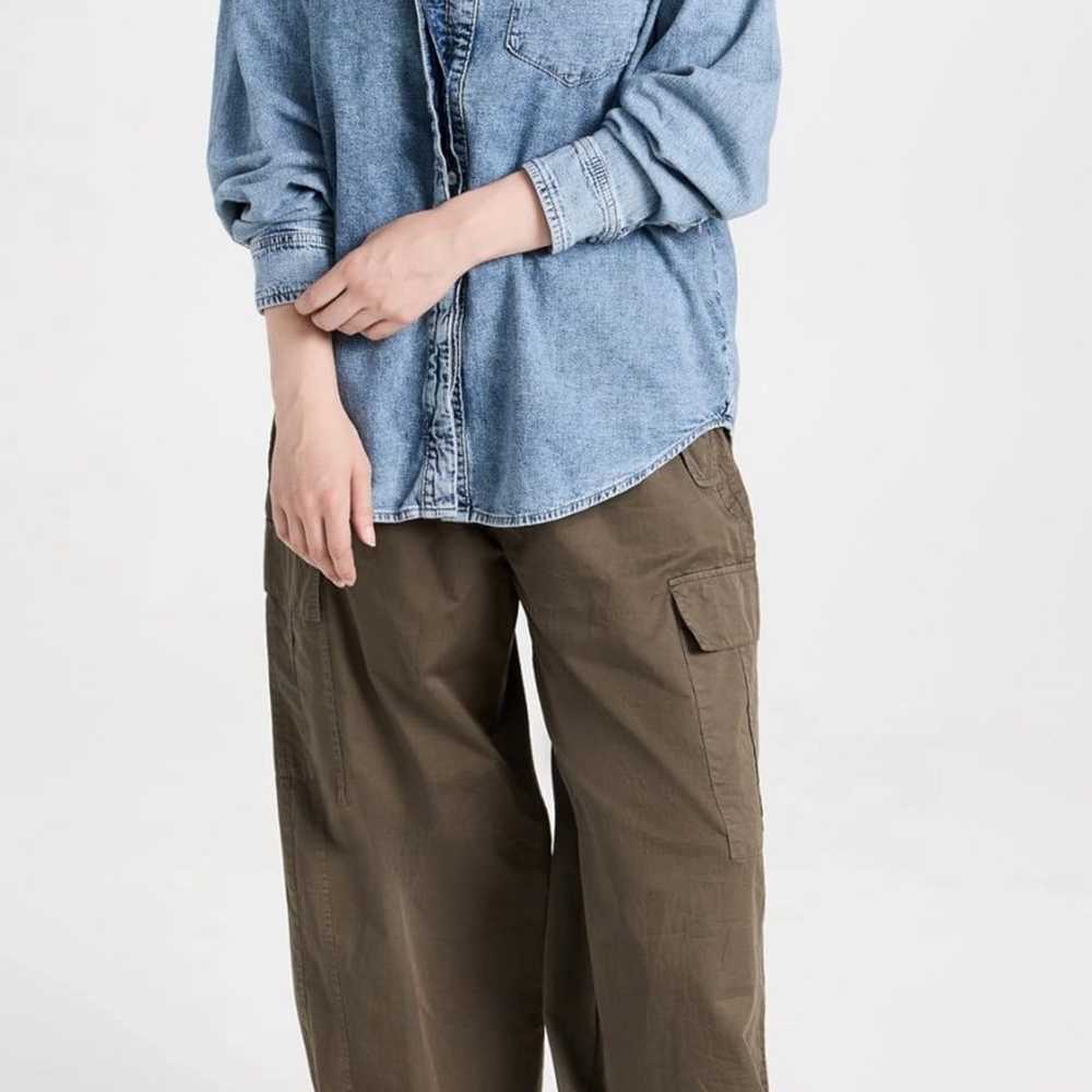 Good American oversized Denim jean shirt top jack… - image 5