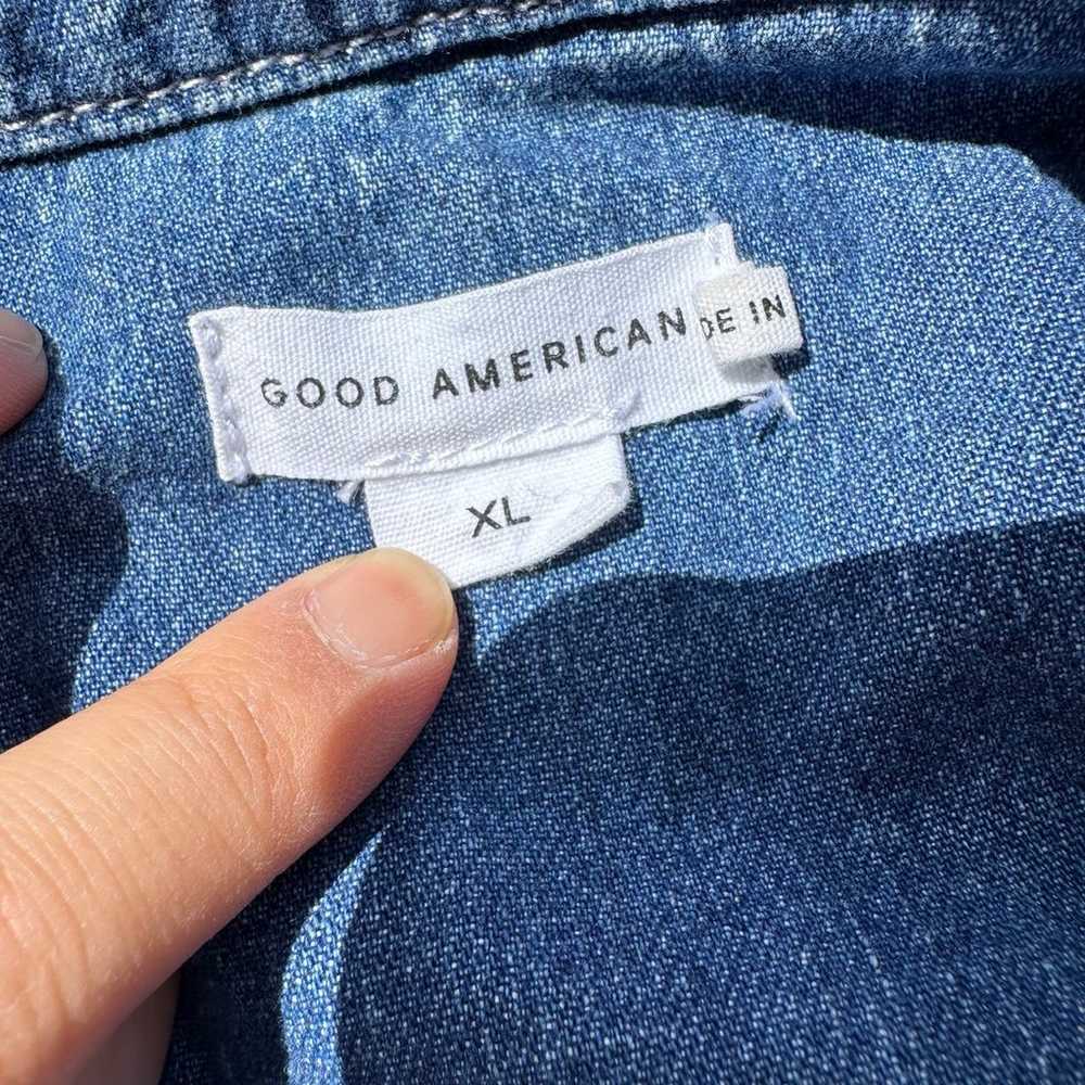 Good American oversized Denim jean shirt top jack… - image 6