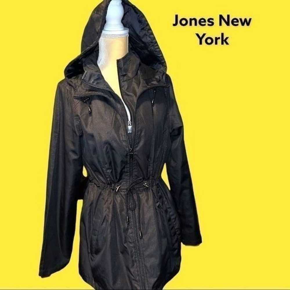 Jones New York black double zip front trench styl… - image 1