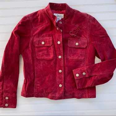 Aria Red leather Jacket Size M