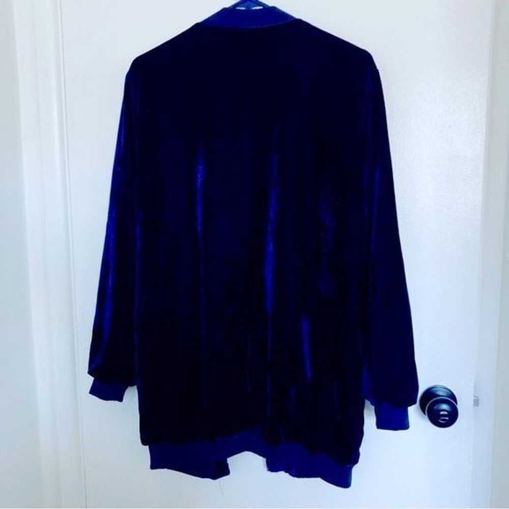 Blue Velvet Zip Front Jacket - image 4