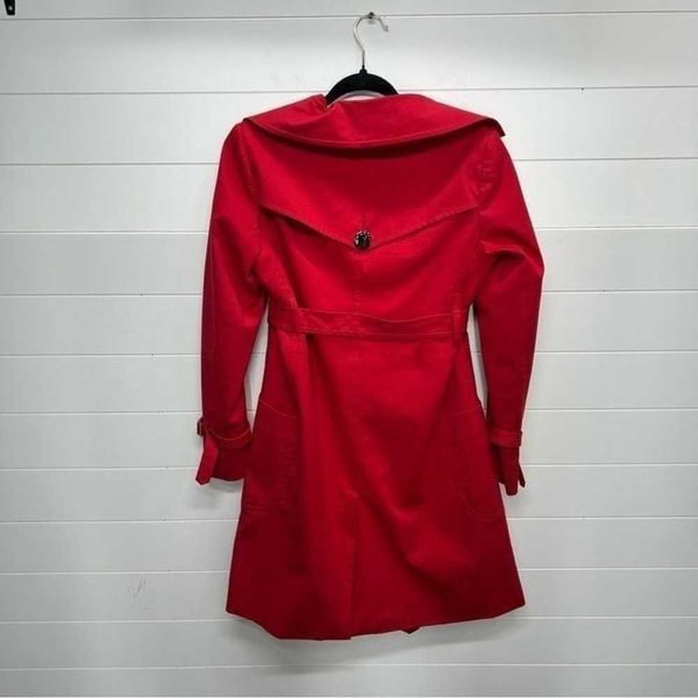 Trina Turk red double breasted trench coat jacket… - image 3