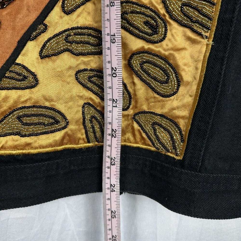 Vintage Cache Cedars Black Denim Sequin Jacket Wo… - image 12
