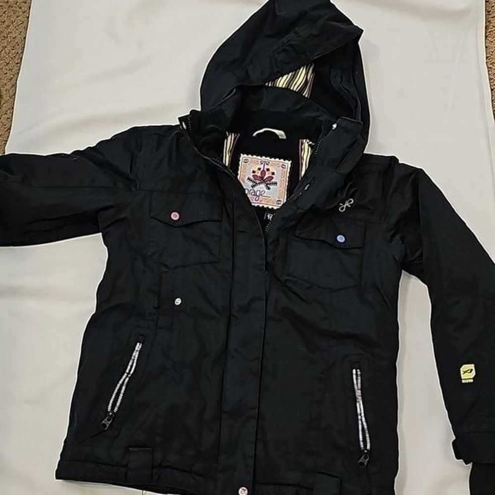 Orage boys Black Hooded Ski Jacket size medium. - image 1