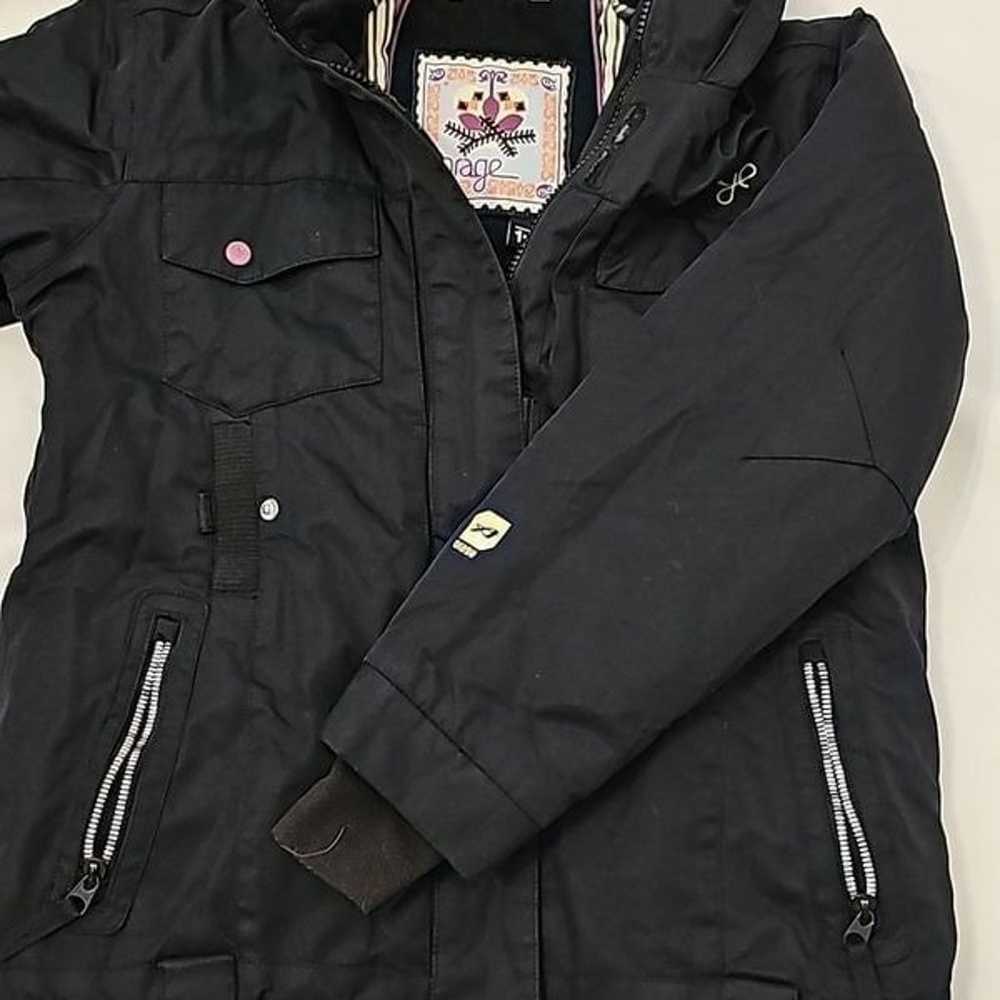 Orage boys Black Hooded Ski Jacket size medium. - image 3