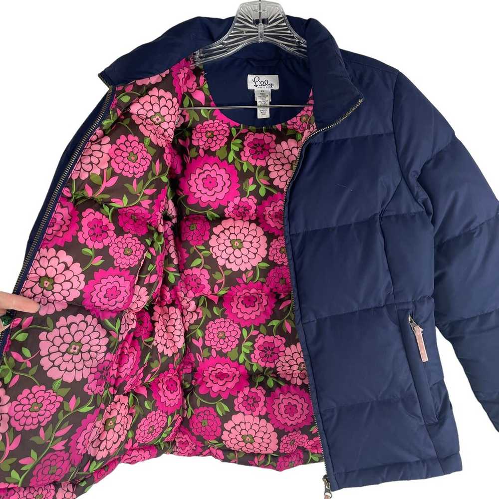 Lilly Pulitzer Zip Down Puffer Jacket Navy Blue S… - image 8