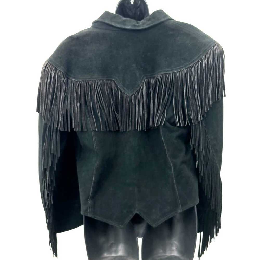 Women's Pioneer Wear Suede Leather Fringe Crop Ja… - image 2