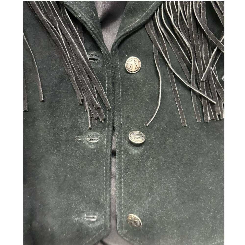 Women's Pioneer Wear Suede Leather Fringe Crop Ja… - image 8
