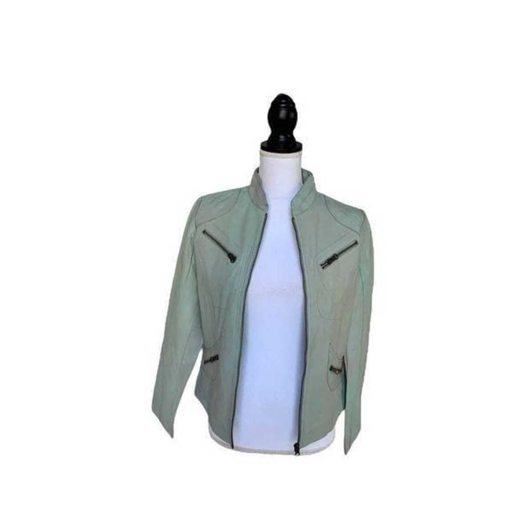 Women's tie dye genuine leather jacket - image 2