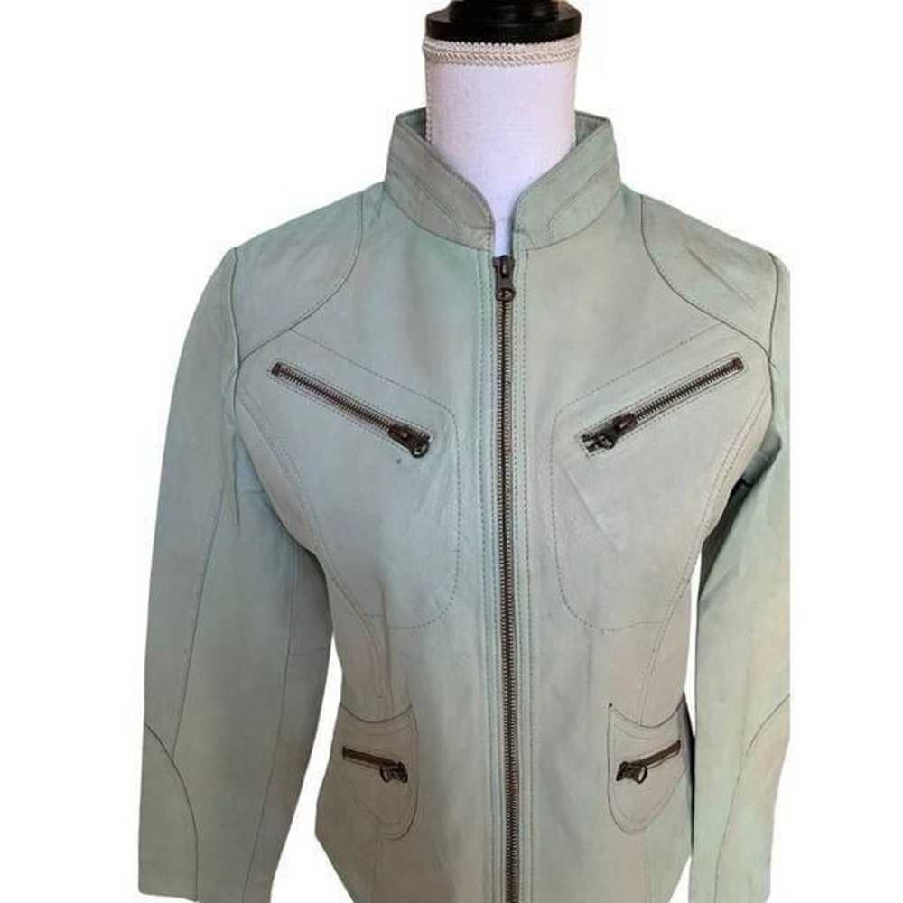 Women's tie dye genuine leather jacket - image 4
