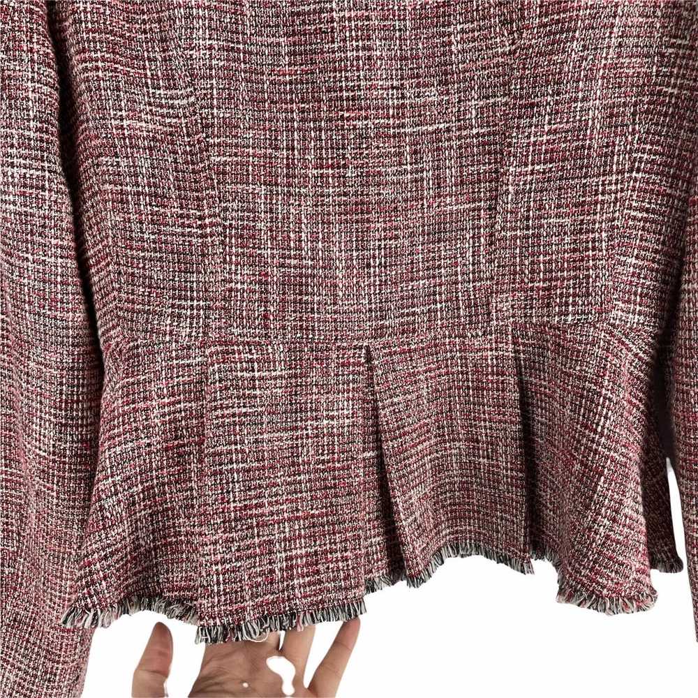 LK Bennett Cesilia Tweed Jacket Peplum Hem Red Si… - image 10