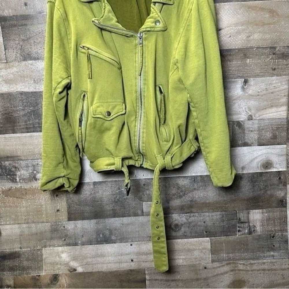 We the Free Rebel Knit Moto Jacket green oversize… - image 3