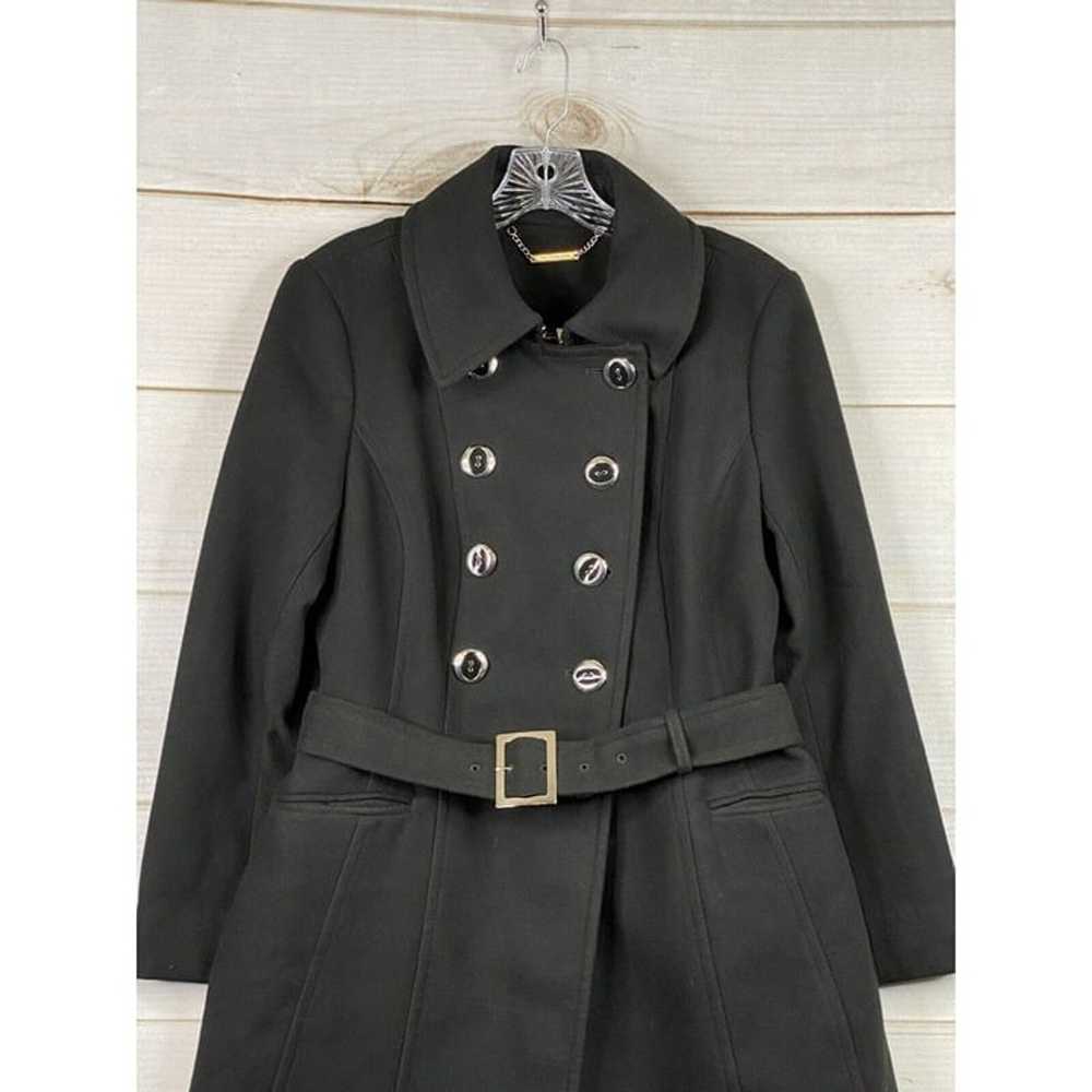 WHBM Trench Coat Womens M Black Double Breasted B… - image 2