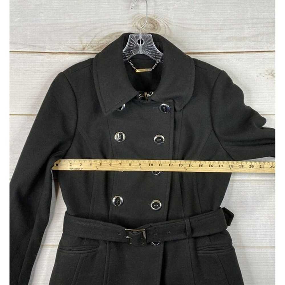 WHBM Trench Coat Womens M Black Double Breasted B… - image 5