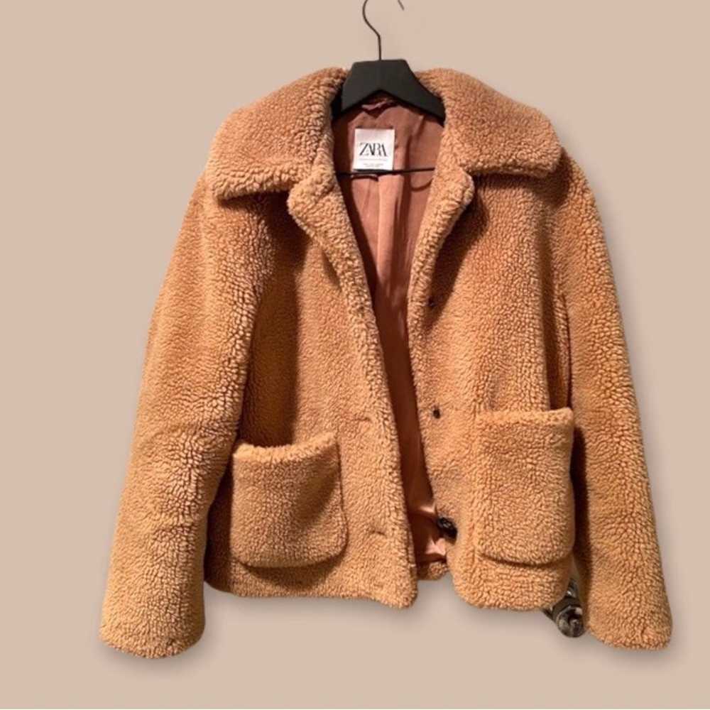 Zara Jackets & Coats | Zara Beige Short Teddy Coa… - image 1