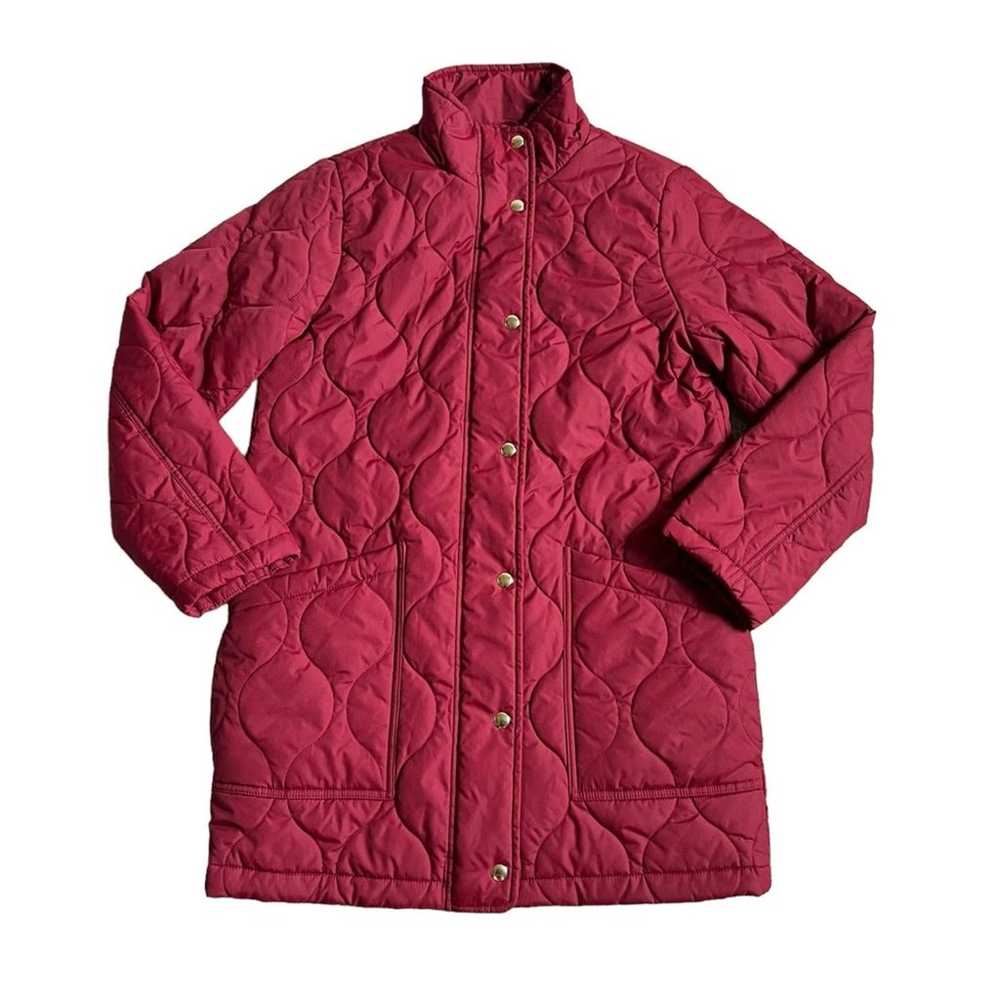 J. Crew Factory Women’s Collared Red Quilted Long… - image 9