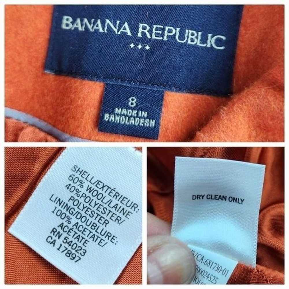 Banana Republic Orange Wool Blend Jacket Size 8 - image 10