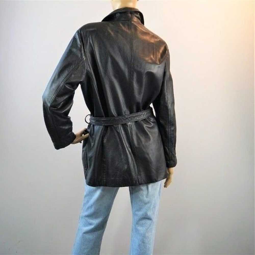 Vintage Red Kid USA Leather Jacket Full Zip Black… - image 3