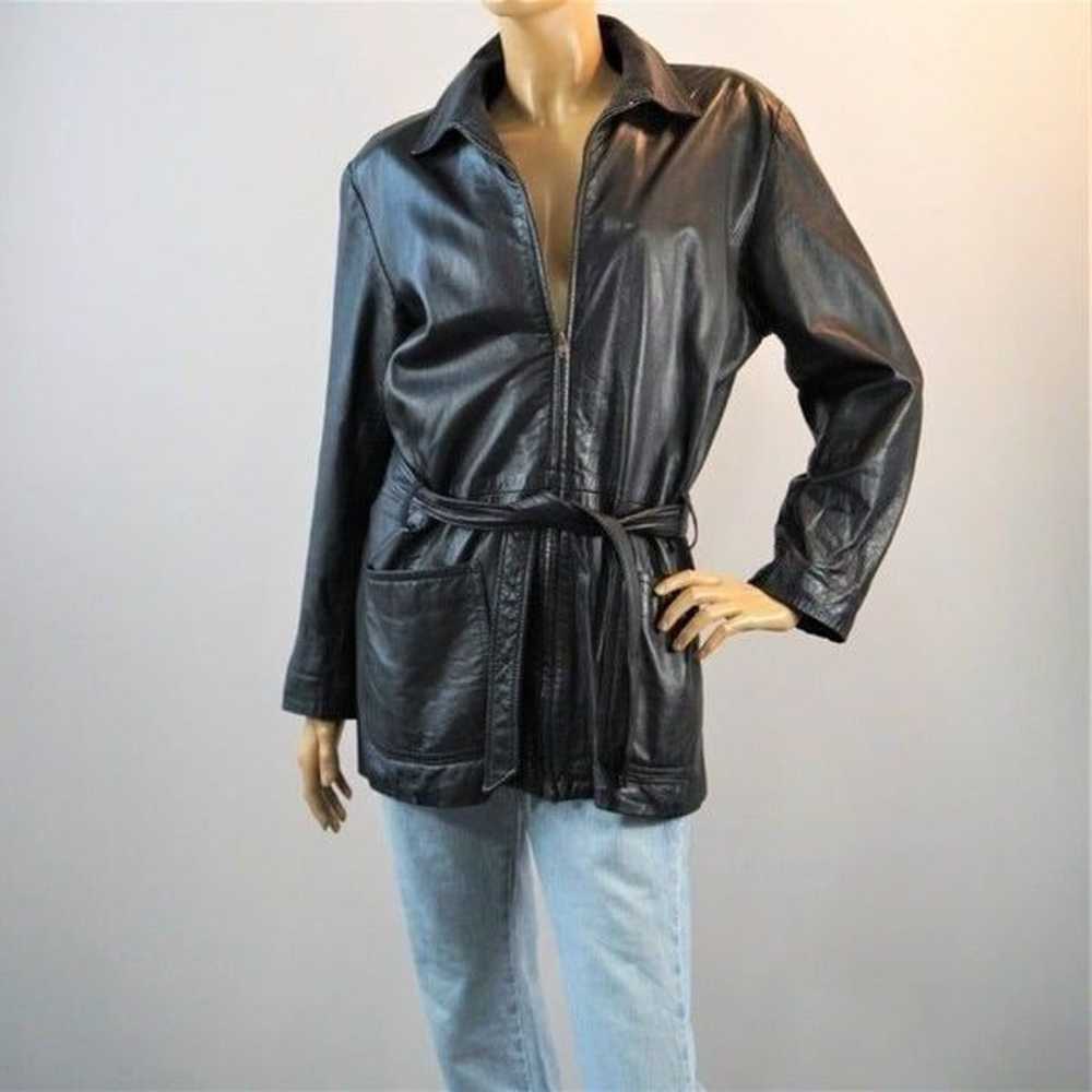 Vintage Red Kid USA Leather Jacket Full Zip Black… - image 6