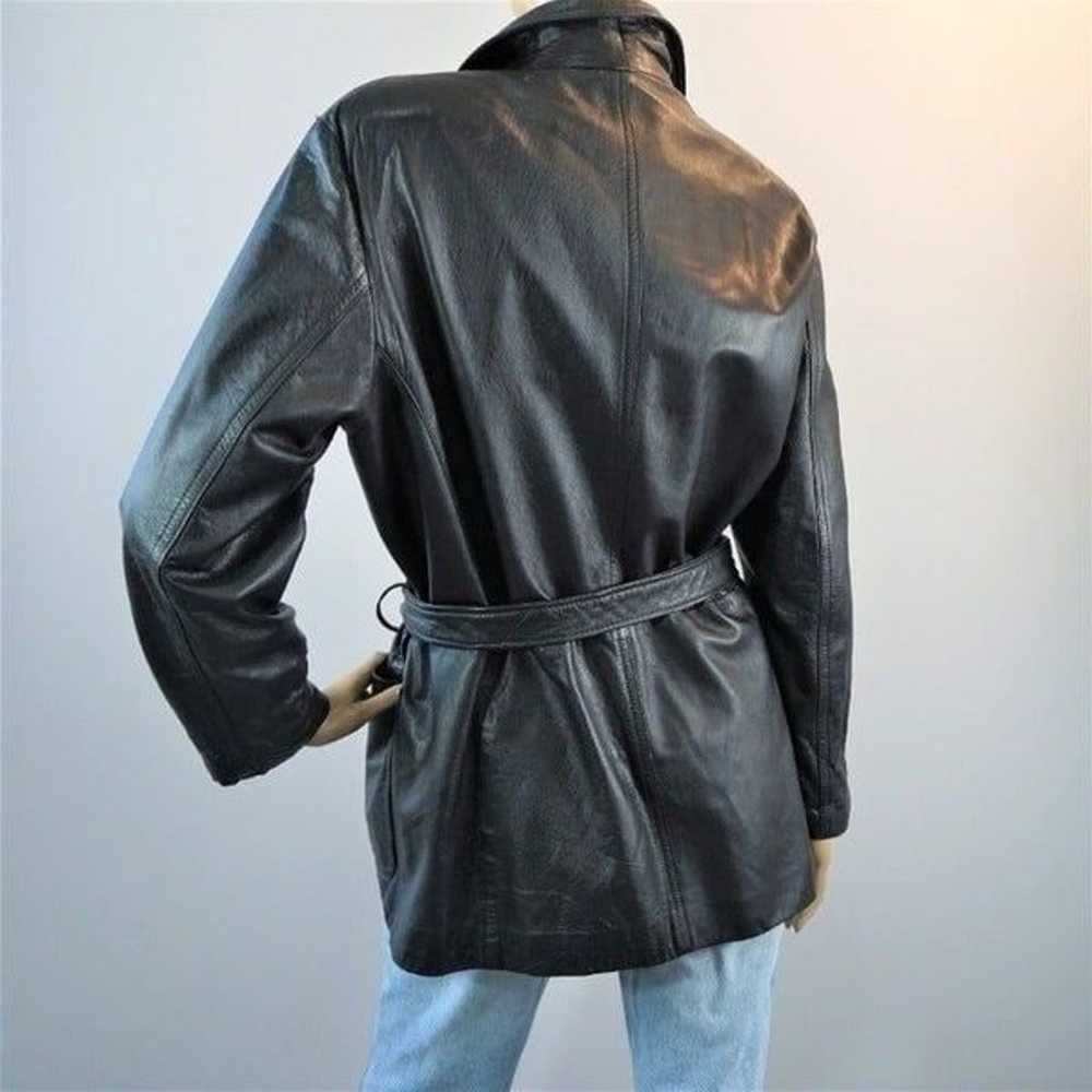 Vintage Red Kid USA Leather Jacket Full Zip Black… - image 7