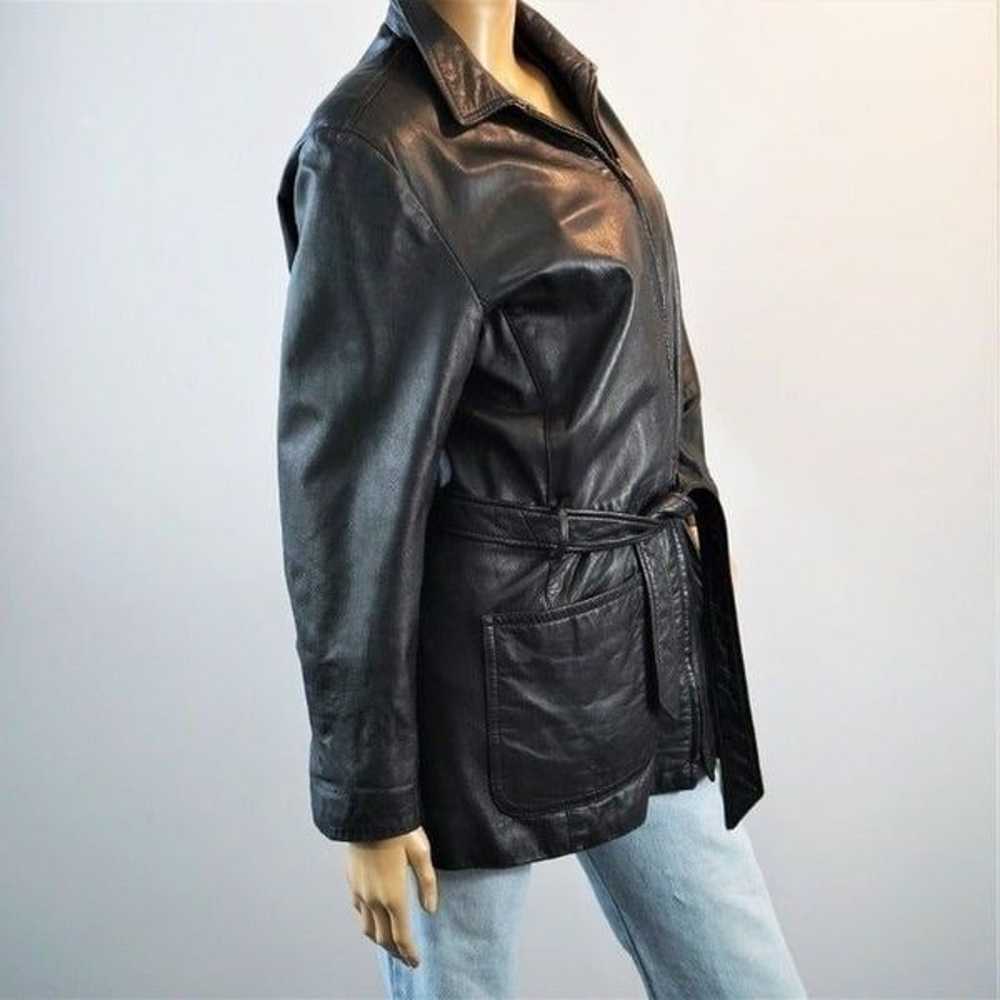 Vintage Red Kid USA Leather Jacket Full Zip Black… - image 8
