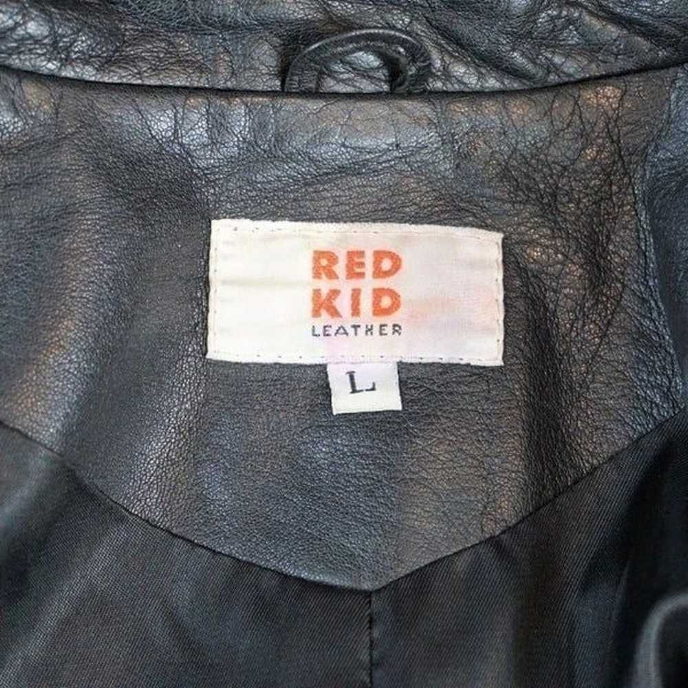 Vintage Red Kid USA Leather Jacket Full Zip Black… - image 9