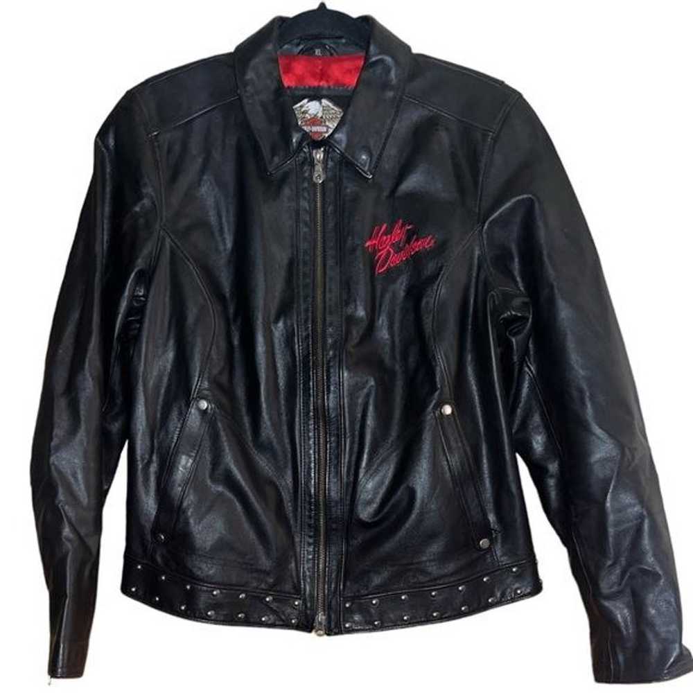 Harley Davidson L studded leather jacket - image 1