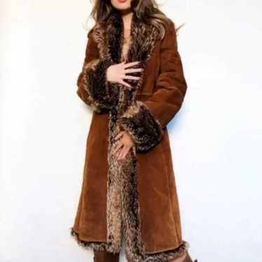 Wilsons Peele Studio Leather Faux Fur Long Hippie