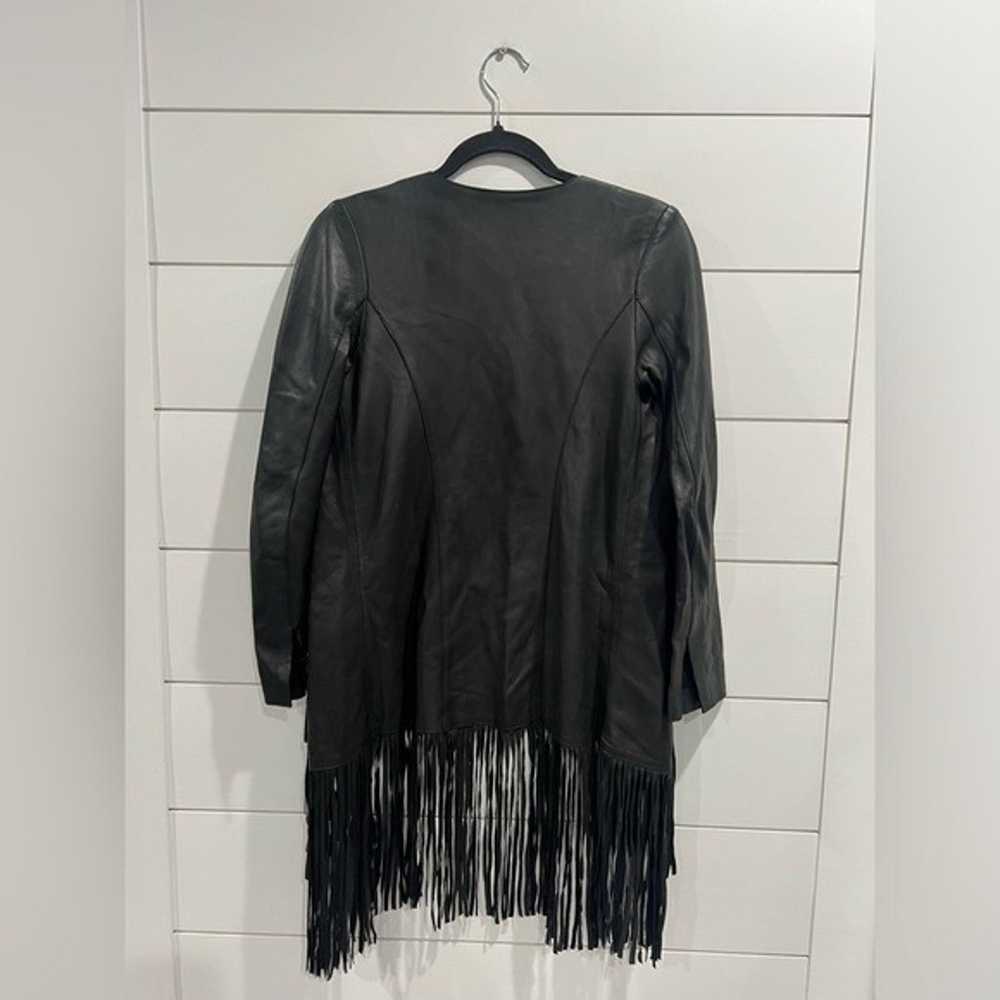 Cleobella black fringe leather take me long jacket - image 7