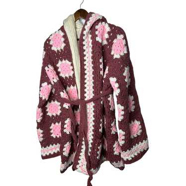 Vintage Granny Square afghan crochet coat cardigan