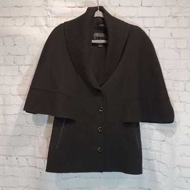 Mackage black wool and leather cape