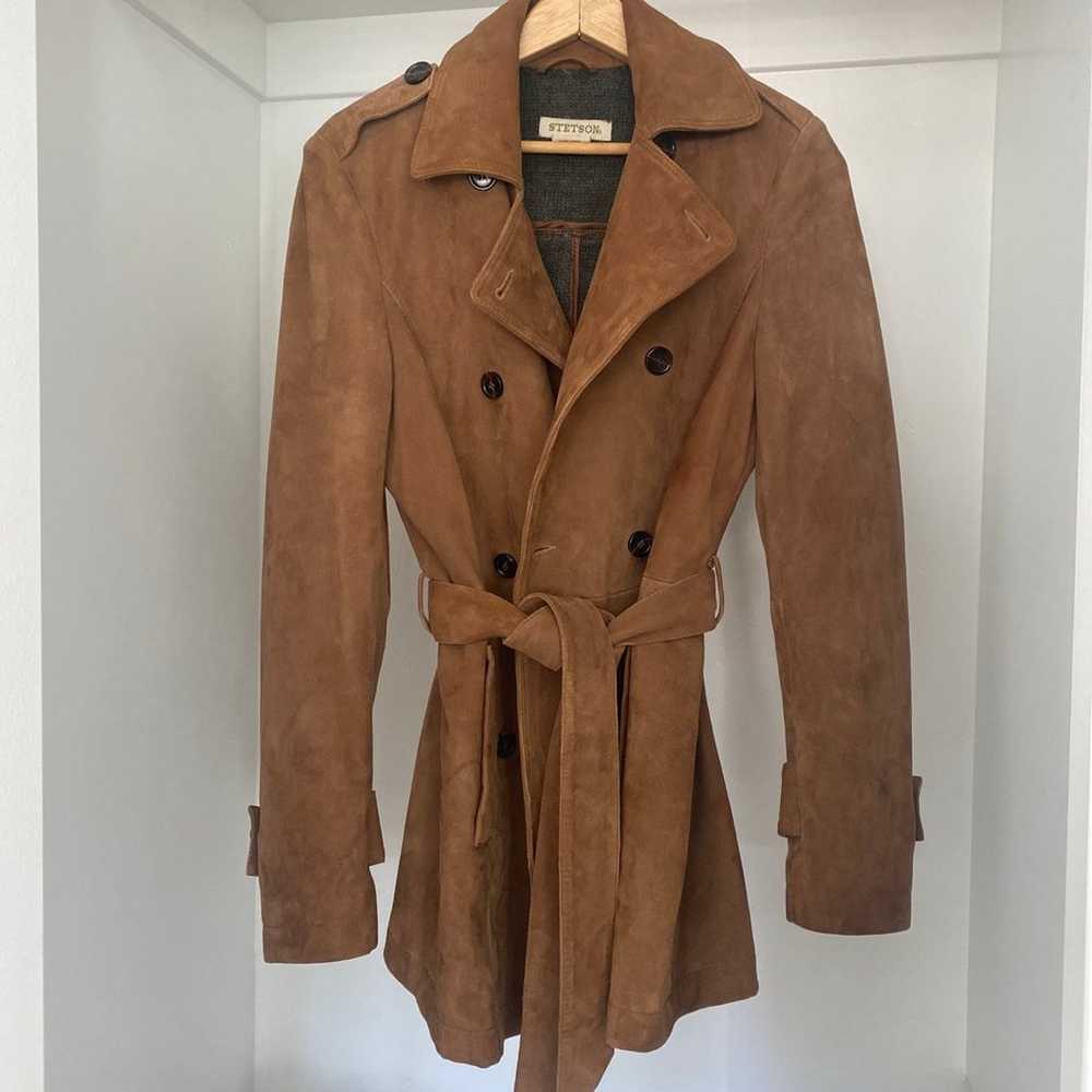 Stetson suede trench coat - size small - image 1
