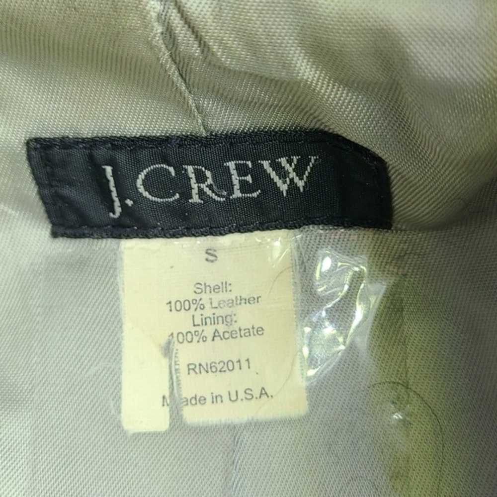 J. Crew 100% Leather 5 Button Coat Size Small Mad… - image 5