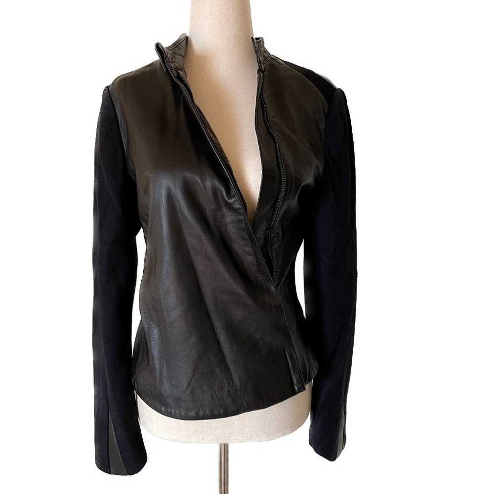 RAG & BONE Black Leather Jacket Asymmetrical Zipp… - image 1