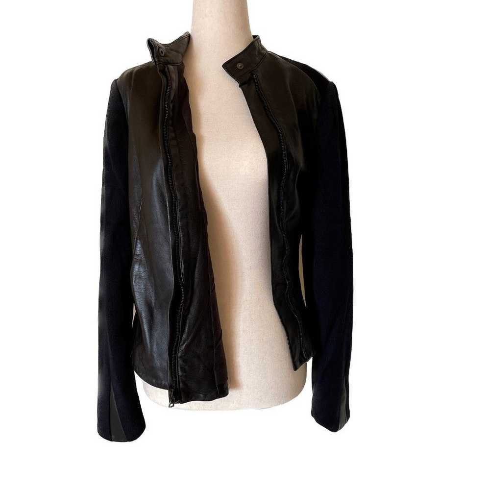 RAG & BONE Black Leather Jacket Asymmetrical Zipp… - image 2