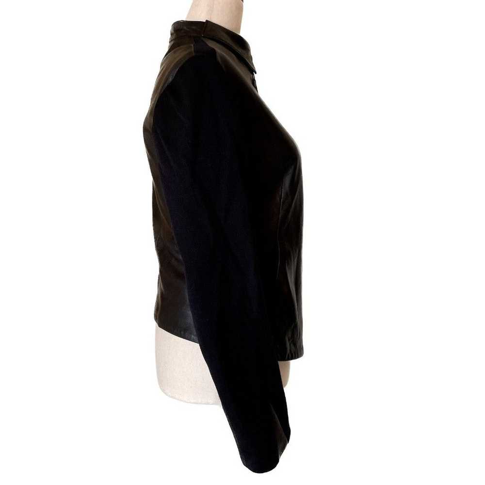 RAG & BONE Black Leather Jacket Asymmetrical Zipp… - image 3