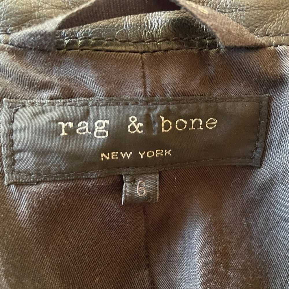 RAG & BONE Black Leather Jacket Asymmetrical Zipp… - image 5