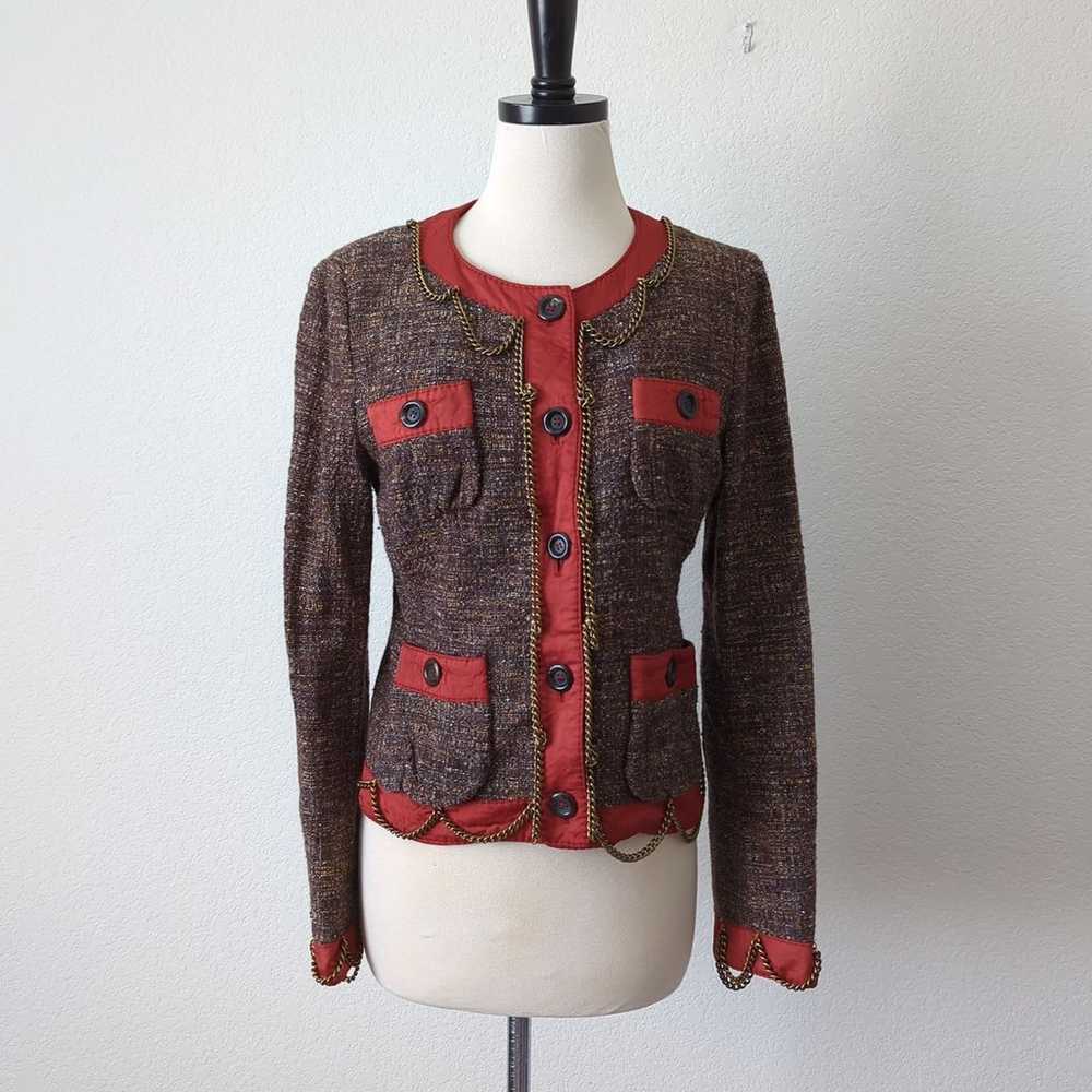 Moschino Cheap and Chic Women's Tweed Jacket 42 8… - image 10