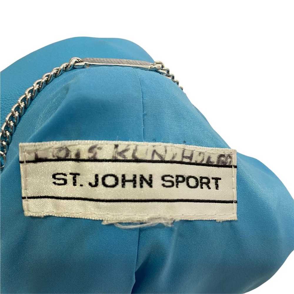 St. John Sport Women's Jacket Moto Light Blue Lea… - image 6