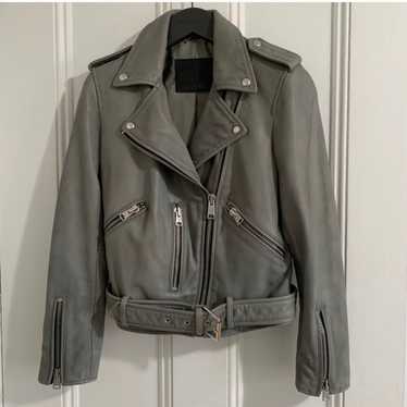 allsaints grey leather jacket - image 1